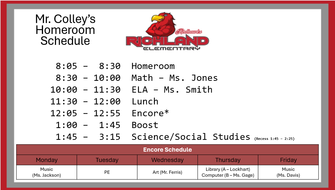 Schedule